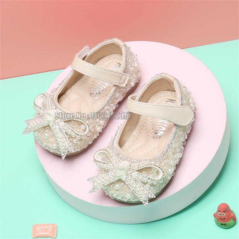 11-15 センチメートル高品質女の赤ちゃんファーストウォーカー誕生日パーティークリスタルソフト幼児の靴春幼児フラット靴