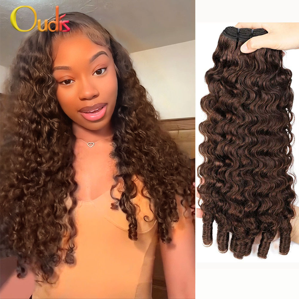 Chocolate Brown 3A 4C Burmese Curly Bundles Raw Hair Bundles Human Hair Extension Vietnamese Pixie Curly Hair Weave Bundles
