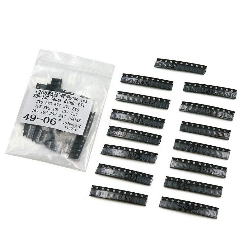 2 パック 300 個 SOD-123 1206 SMD ツェナー ダイオード キット 0.5W 15 値 x10 個詰め合わせ