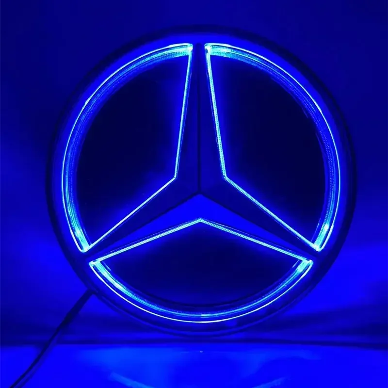 車のフロントグリルロゴライト LED バッジステッカー発光装飾ライトメルセデスベンツ Amg A B C GLK GLE W205 W204 W213 W2531