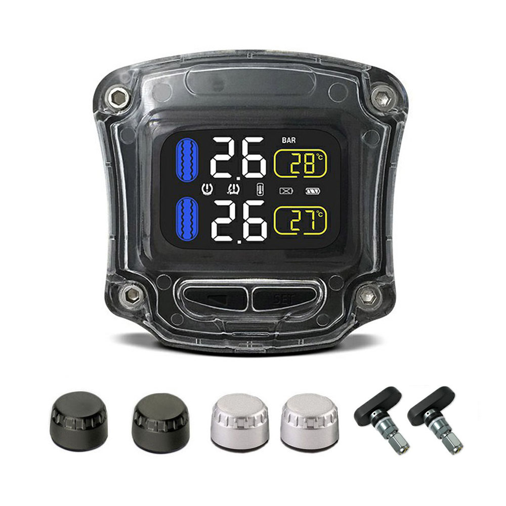 MOTO TPMS オートバイバイク LCD スクリーンディスプレイタイヤ空気圧監視システムサポートリアルタイムと温度