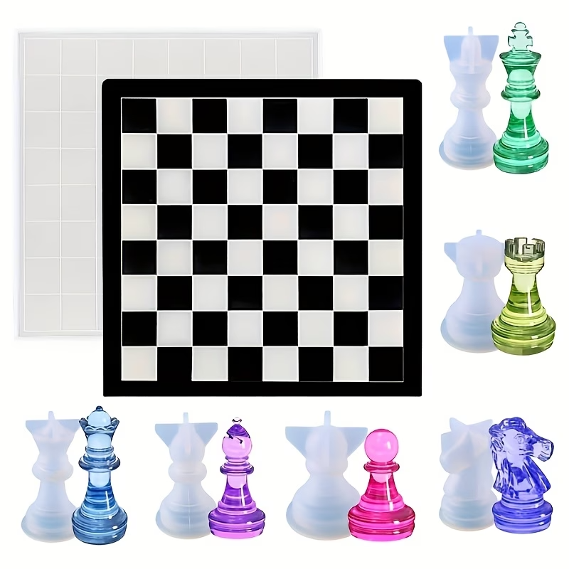 最高品質の 2026New チェスシリコンモールド - ボードゲーム用 DIY クラフトキット、フルサイズの 3D ピースが含まれています
