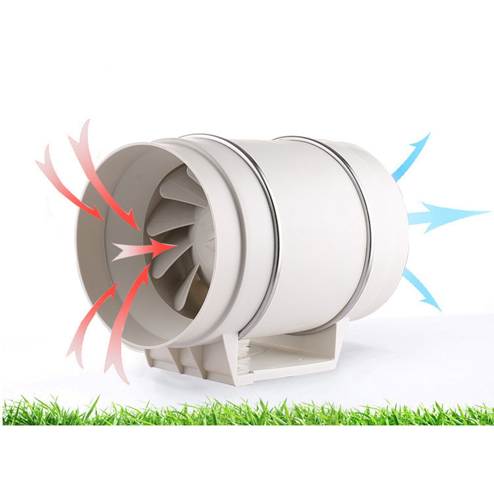 2600RPM ダクト排気ファン 110V 35W インライン換気扇プラスチックチューブファンジャンクションボックス付き 150Pa 静圧