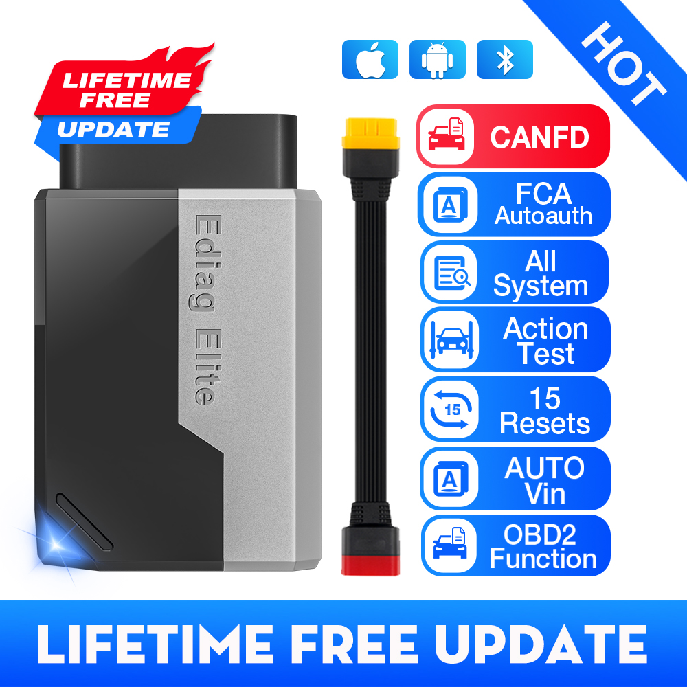 サブスクリプションなし ライフタイムアップデート Kingbolen Ediag エリート ALL ソフトウェア 双方向 15 リセット CANFD プロトコル OBD2 スキャナー