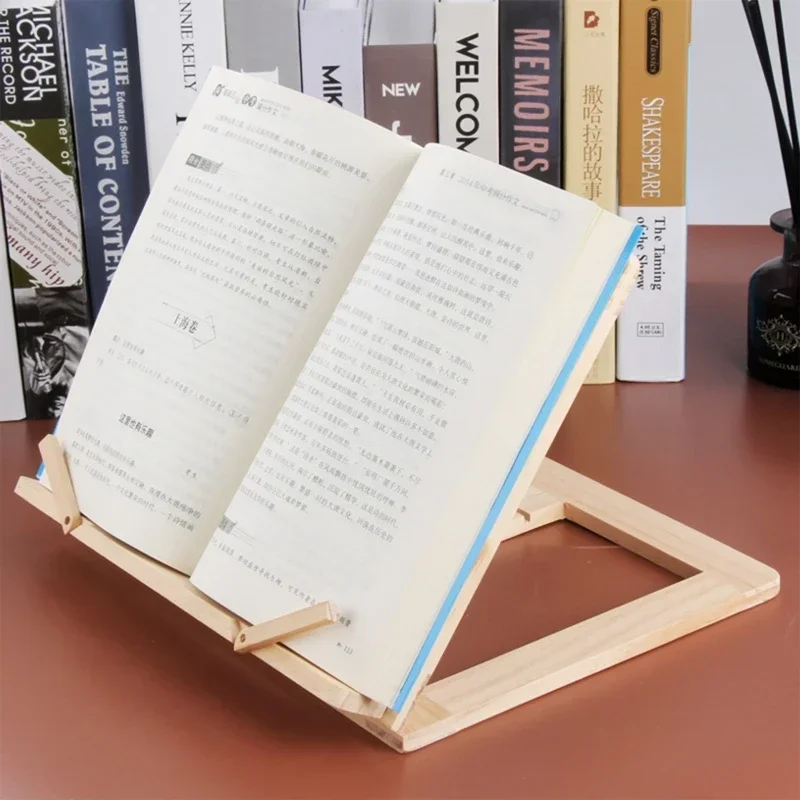 1pc 折りたたみ木製ブックエンド料理本ホルダーラック木製読書ブックサポートスタンドホルダータブレット PC