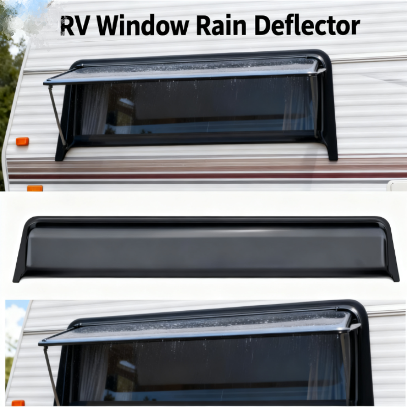 1 個キャラバン窓レインシールド RV 窓レインブレードディフレクターサンバイザー黒防水窓レインシールド RV アクセサリー