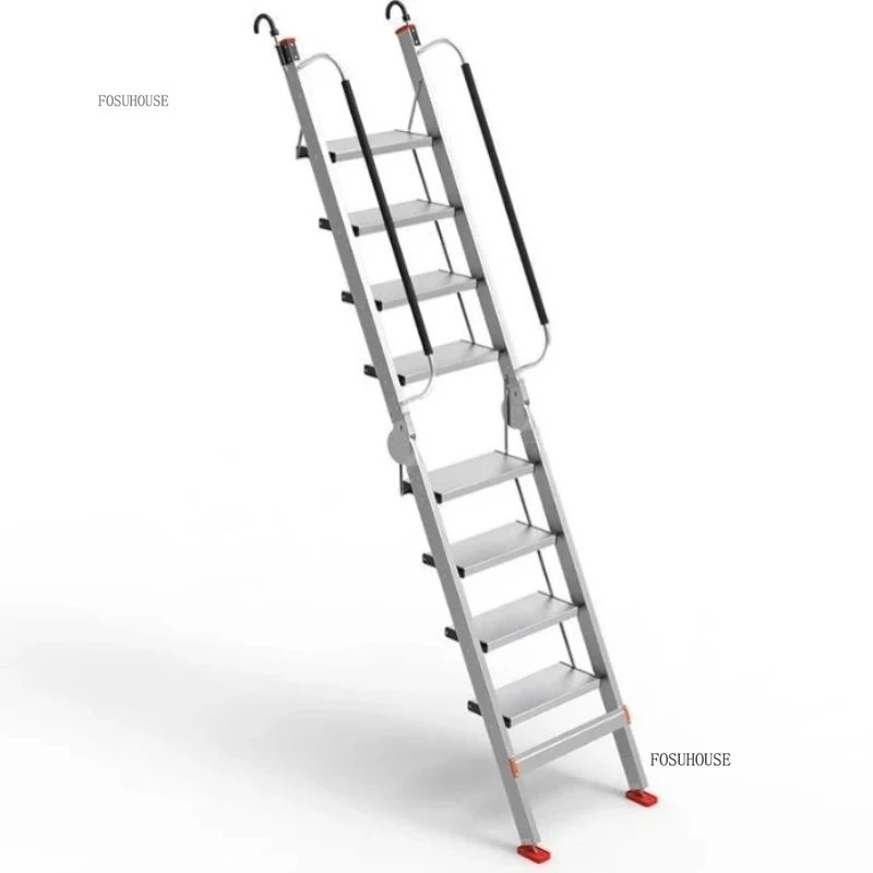 ポータブル折りたたみはしご家庭用アルミ合金はしごストレートはしご家庭用家具エスカレーターモバイルクライミング階段y