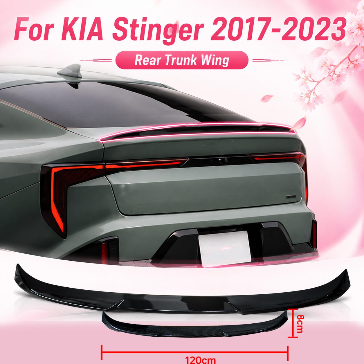 リアトランクスポイラーウイングリップ起亜スティンガー 2017 2018 2019 2020 2021 2022 2023 ふかひれトリムボディキットチューニング自動車アクセサリー
