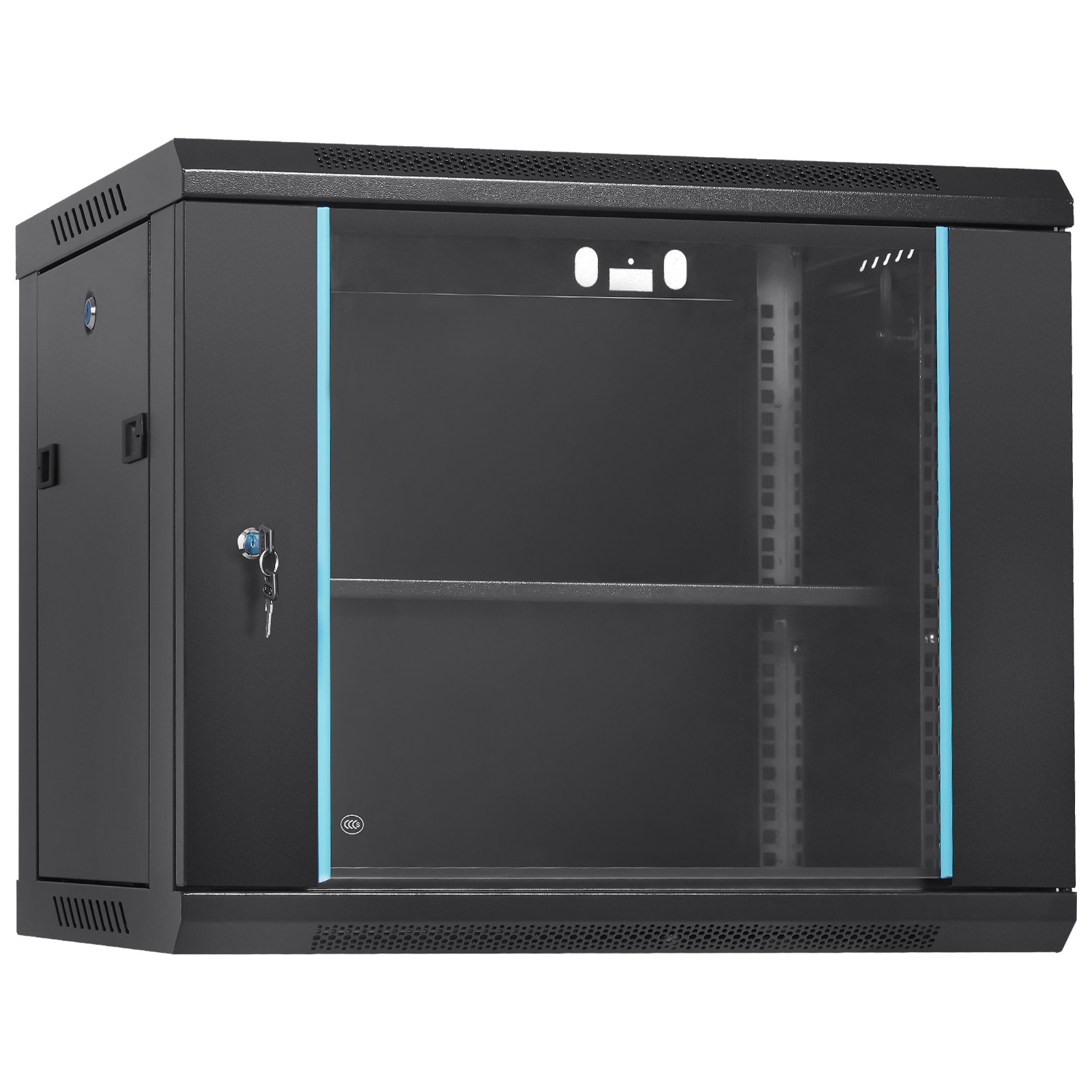 9U ウォール マウント ネットワーク サーバー ラック キャビネット エンクロージャ 15.5 インチ ディープ ドア ロック
