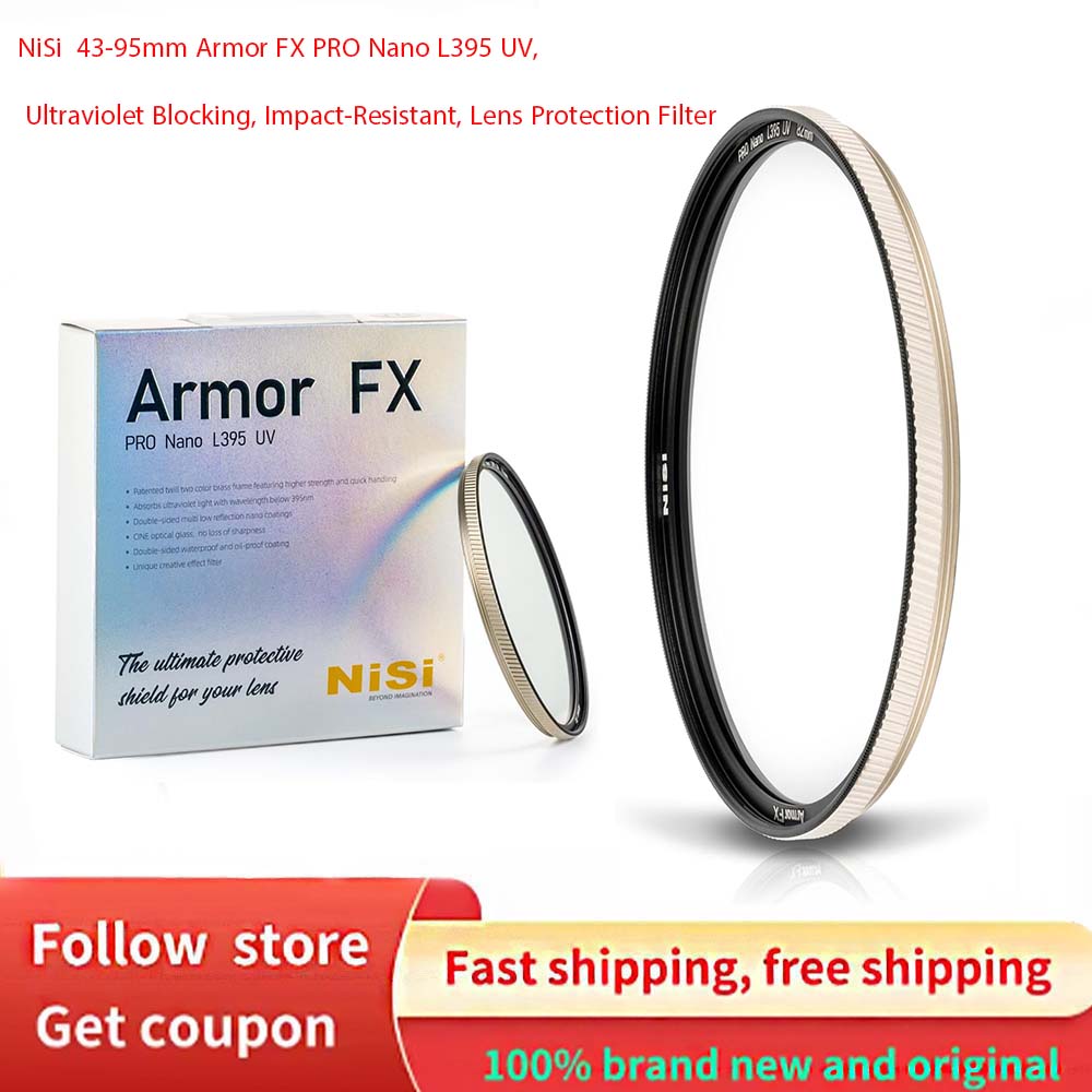 NiSi 43-95mm Armor FX PRO Nano L395 UV、紫外線ブロック、耐衝撃性、レンズ保護フィルター