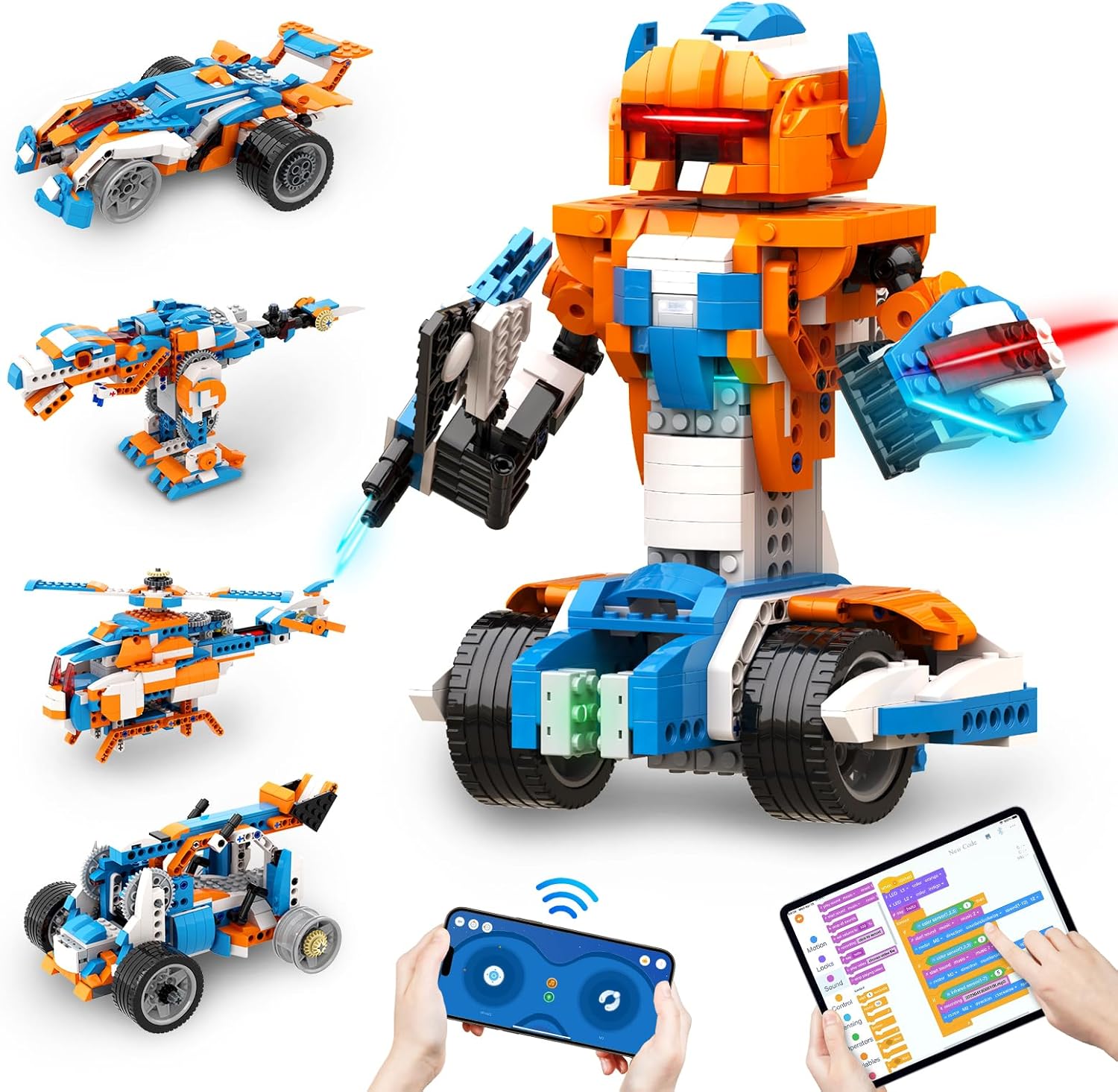 Apitor 12-in-1 STEM ロボット構築キット 600 個アプリ/RC プログラマブルコーディングおもちゃロボット教育セット誕生日ギフト子供 8-12