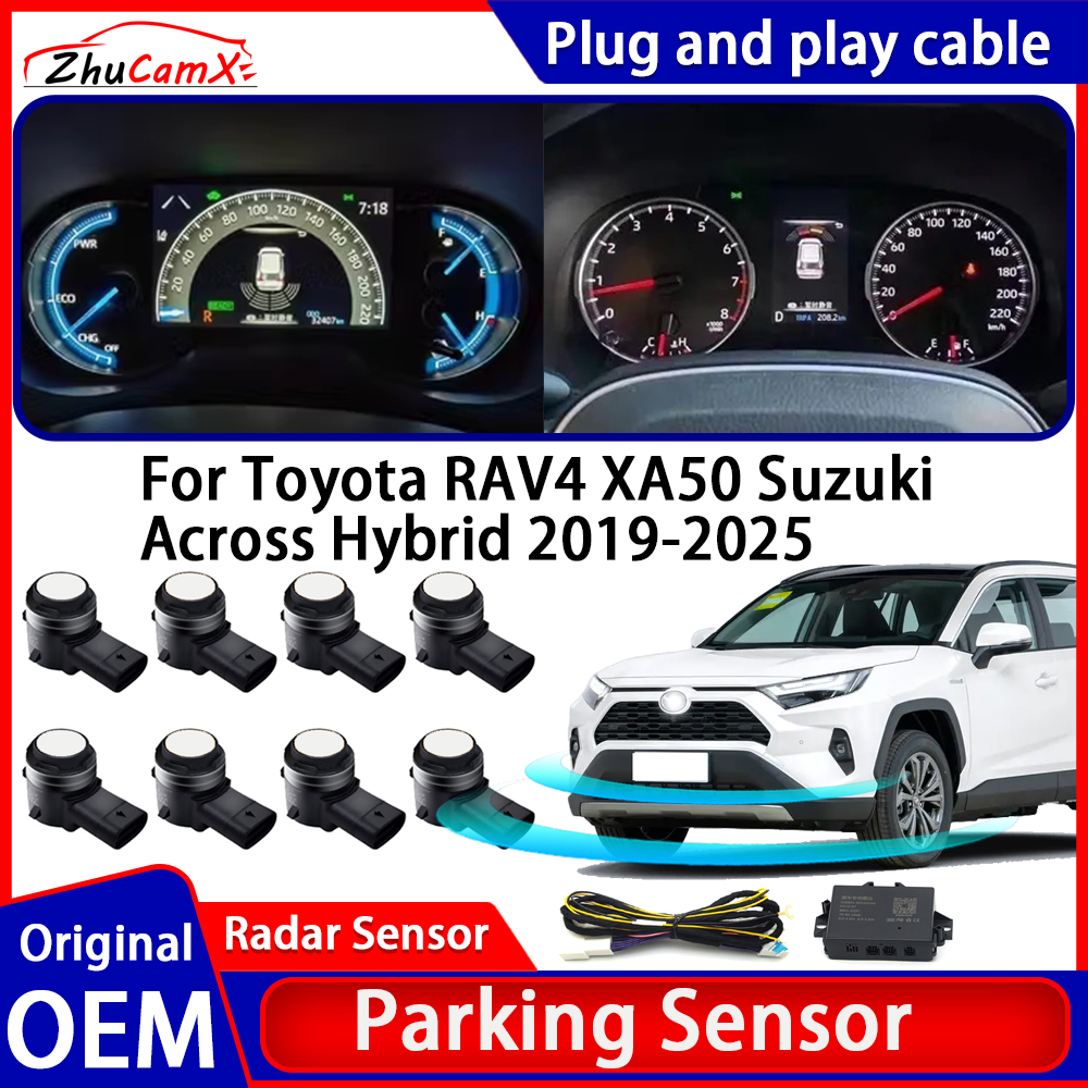 ZhuCamX Car Parking Sensor Kit Buzzer Alarm Reverse Radar Detector System For Toyota RAV4 XA50 Suzuki Across Hybrid 2019~2025