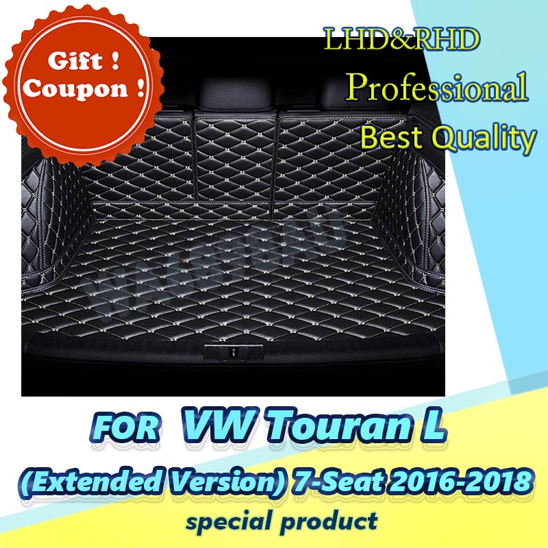 カスタム車のトランクマットフォルクスワーゲン VW トゥーラン L (拡張バージョン) 7 席 2016-2018 インテリアアクセサリーカーペット革マット