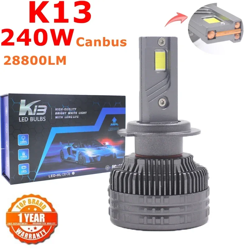 K13 最大 H7 H1 H11 Led ランプ 3 銅管 Led ライト車のライトフォグランプ H7 H11 HB3 9005 Led ヘッドライト電球