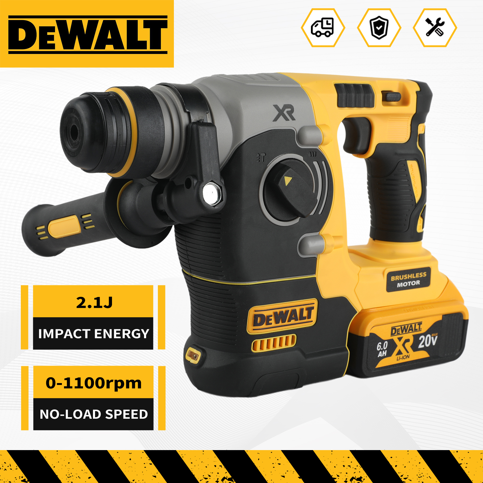 DEWALT DCH273 ロータリーパーカッションドリル 18V/20V MAX SDS ブラシレス 1 インチ PLUS L 字型木工インパクトドリル（バッテリーなし）