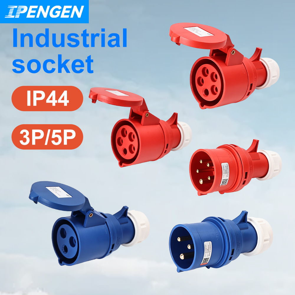 IPENGEN IP44 工業用プラグとカプラー防水コネクタ 3PIN 5PIN 16A/32A 防水電気接続 EV 充電器