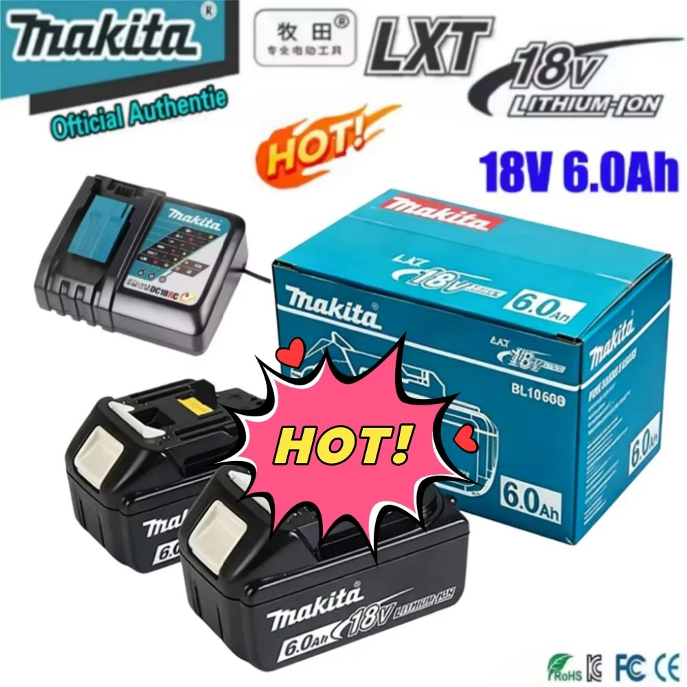 100% オリジナルマキタ 18V 6Ah 充電式リチウム電池 BL1860B DTW700 DAS180 DHP487 DTD173 DHG181Z 電動はさみツール