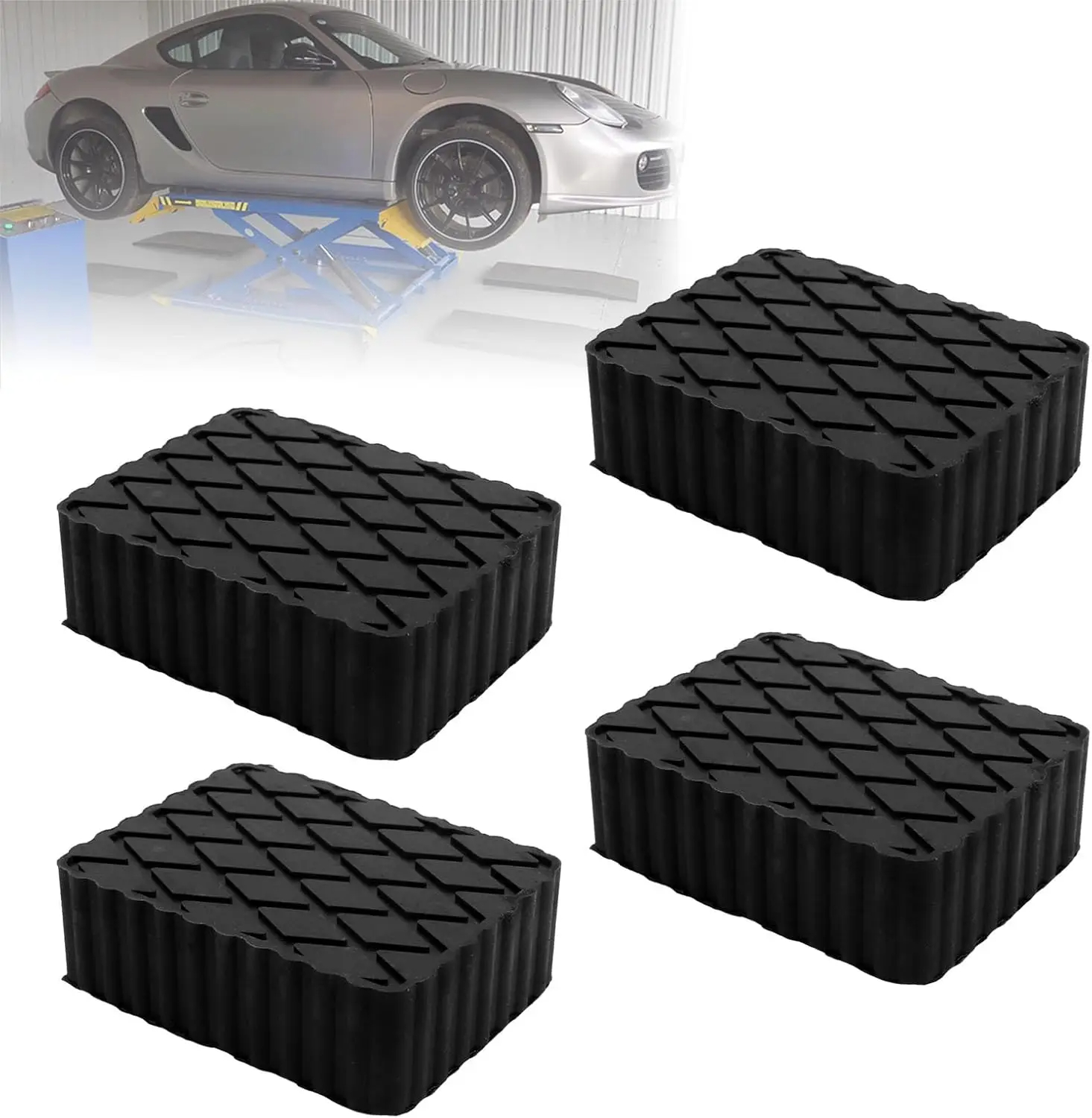 Rubber Jack Pad Car Lift Blocker Jack Pad Shock-Absorbing Support For Car Jacks Lifting Equipment Elastic Blocks Accessories