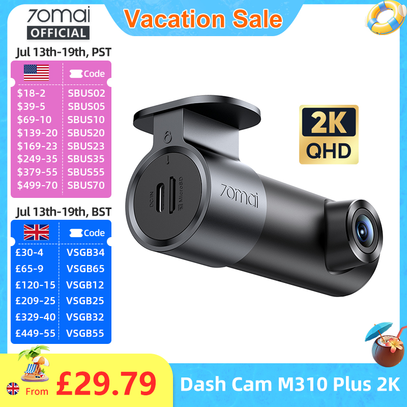 70mai ダッシュカム M310 プラス 2K 英語音声コントロール 1440P WDR ナイトビジョン 24 時間駐車監視 70mai M310 2K 車 DVR Wi-Fi 6