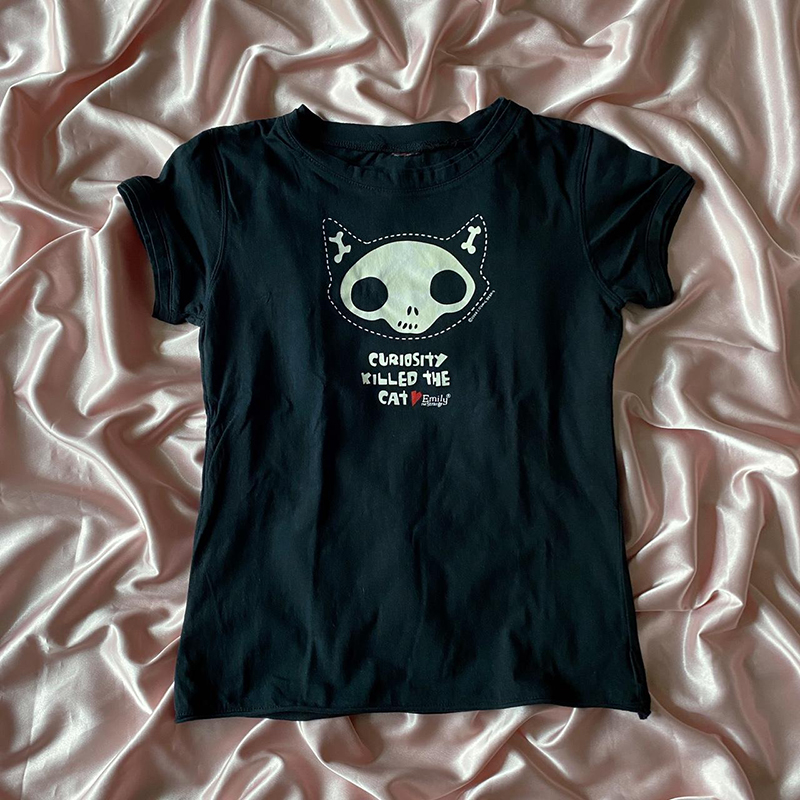 原宿美的 Y2k クロップトップ女性のセクシーなレタープリントグラフィックベビー Tシャツゴスカジュアル半袖 Tシャツパンクストリートスリム
