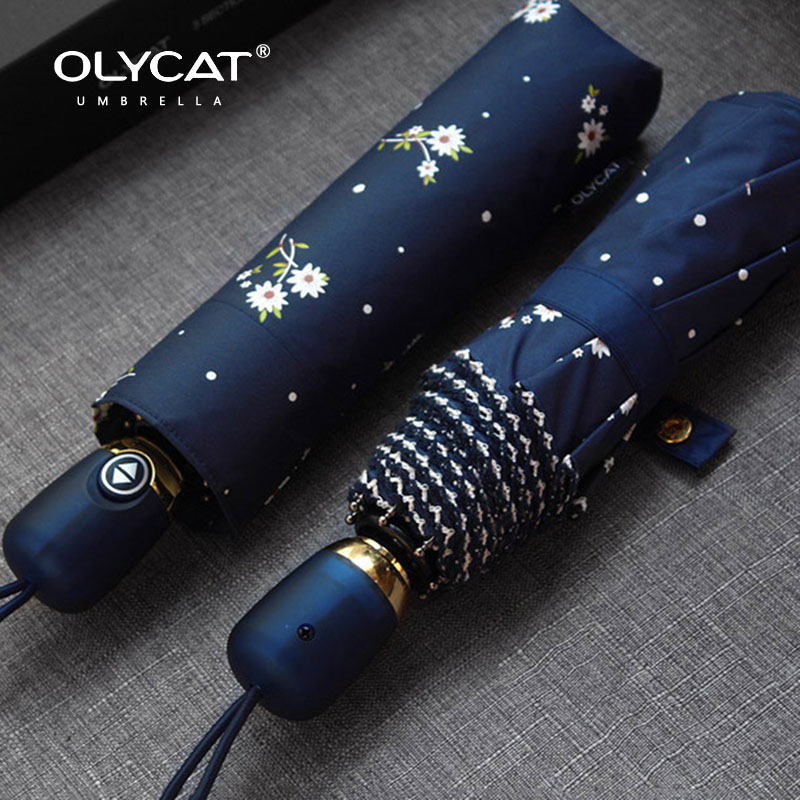 自動日傘 ウーマン 花風 雨用折りたたみ傘ガールズ オリキャット日傘 UVカット 防風