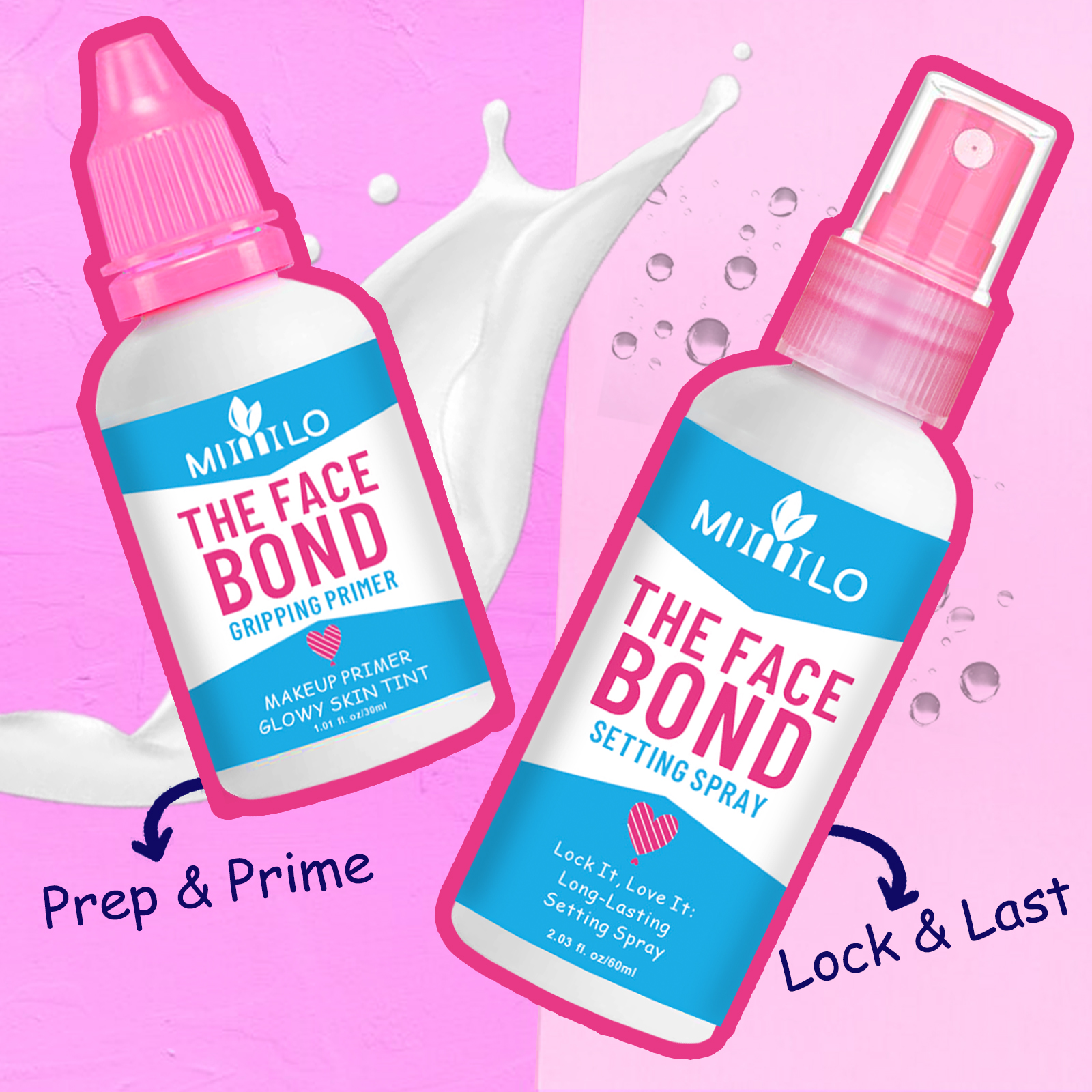 持続性のあるプライマーセッティング スプレー デュオ 非ベタつき 深い水分補給 汚れ防止 メイクアップベース 接着剤のように保持