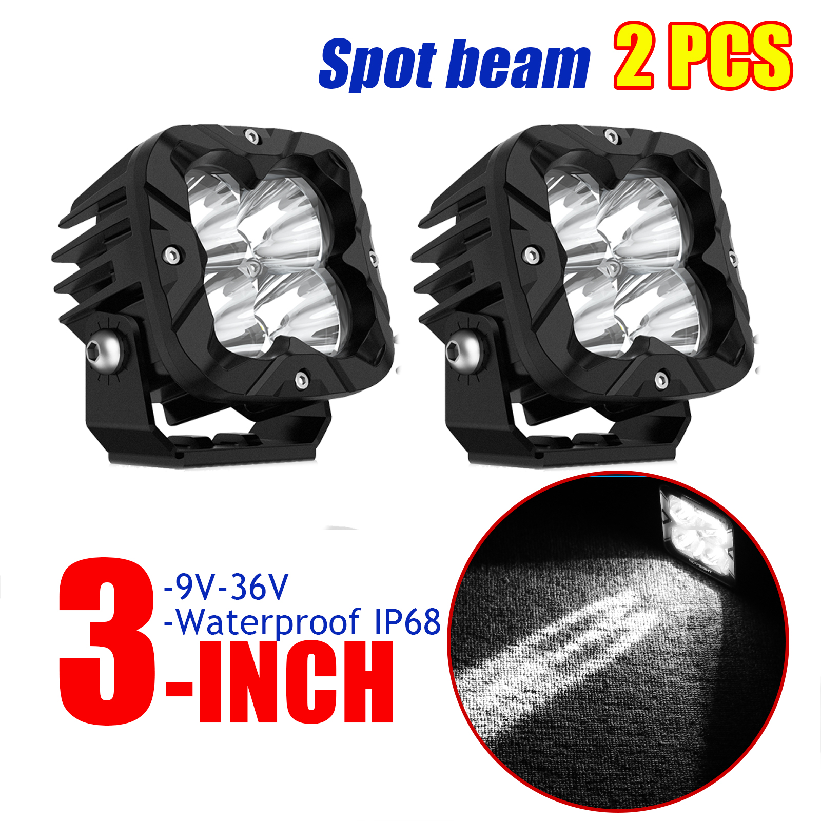 3 インチ 24 ワット 2560LM 6000 K デュアル行 Led ポッドワークライトバースポットビーム駆動フォグランプオフロードボート Tracktor トラック SUV ATV