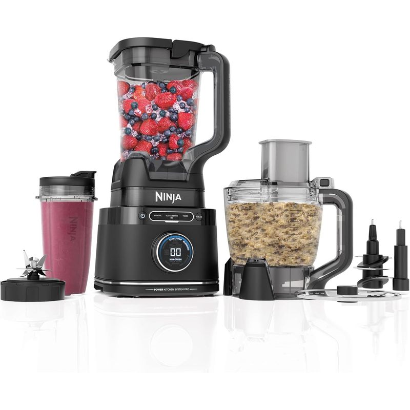 Ninja R-TB401 Detect Kitchen System Power Blender Plus Processor Pro (BlendSense テクノロジー搭載)、ブラック - 認定再生品
