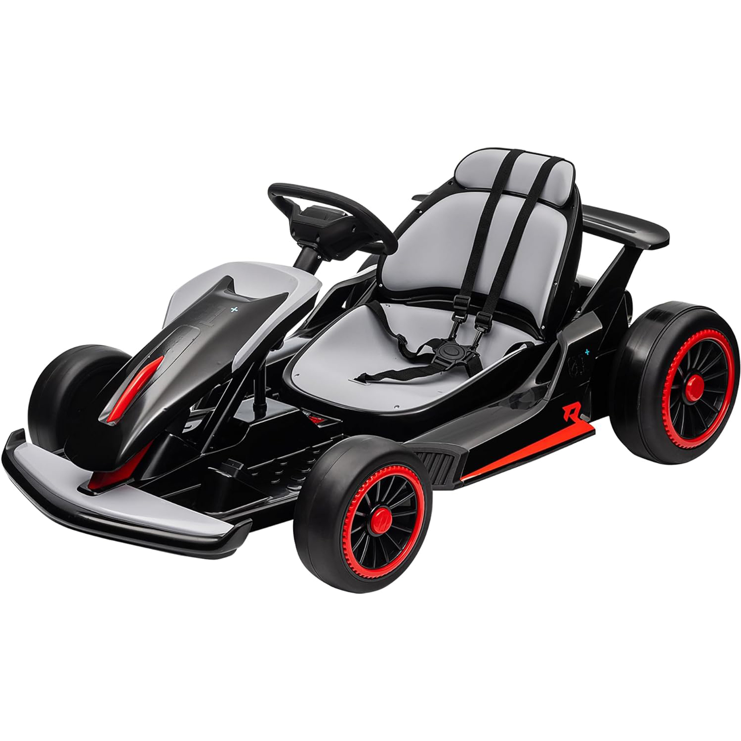 ゴーカート、電動ドリフトカートカー 24V 7Ah 屋外乗用玩具 2 * 200W モーター、時速 8.1 マイル、LED ライト 6-12 年