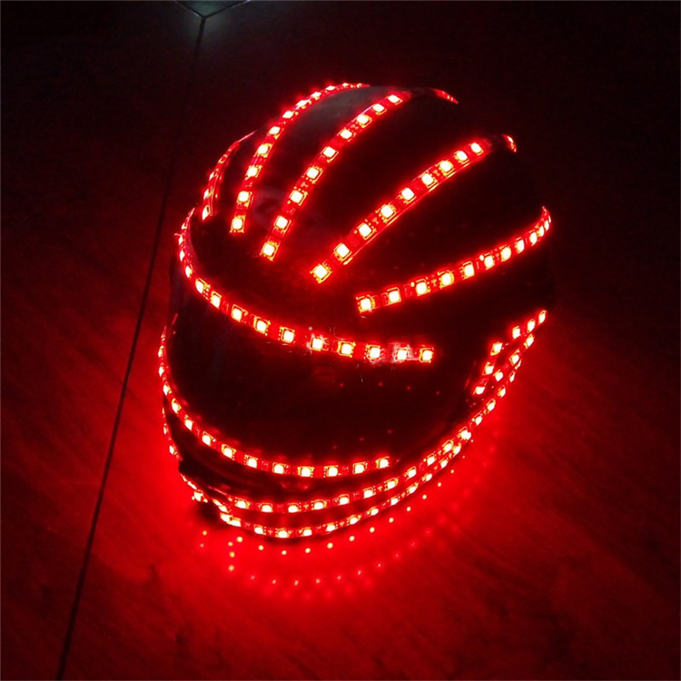 無料のカラフルな Led 発光リモコン充電式 RGB 発光ヘルメット実行小道具ウサギのマスクバーナイトクラブ KTV