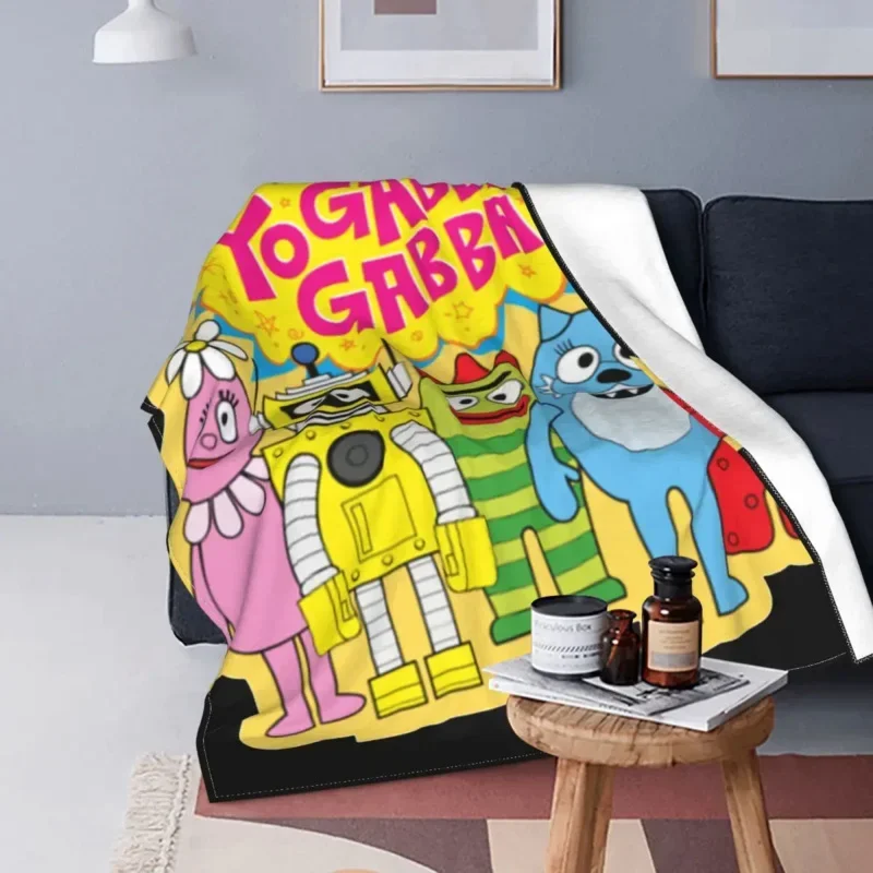 Yo Gabba Gabba 漫画ブランケット フランネル 面白い暖かいスローブランケット ベッドカバー用 春秋
