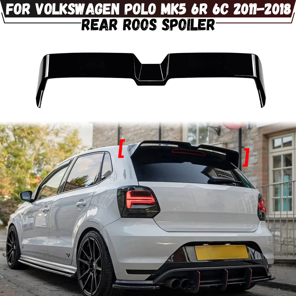 ルーフスポイラーウイングキットチューニングフォルクスワーゲンポロ MK5 6R 6C 2011-2018 エッティンガースタイル車のリアトランクブーツスポイラーウイング