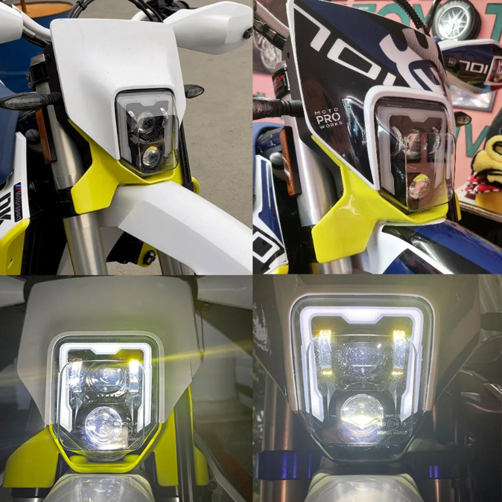 エンデューロオートバイヘッドライトハスクバーナ 701 Led スーパーモト TE TC FE FC カフェレーサーアクセサリーダートバイクモトクロス修正部品