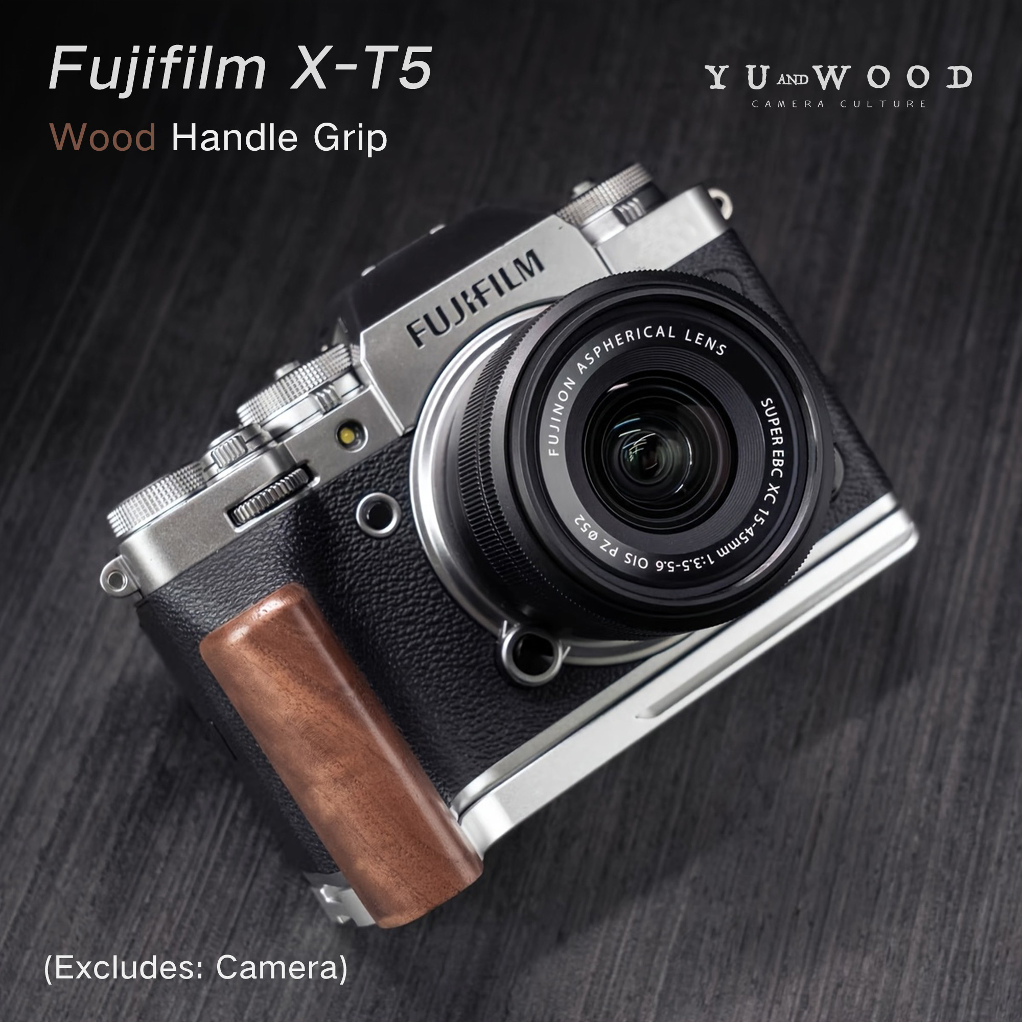 木製ハンドグリップ L ホルダー Fujifilm XT5 Fuji X-T5 カメラ クイックリリース L プレートブラケットホルダー付き 超軽量 合金ベース付き