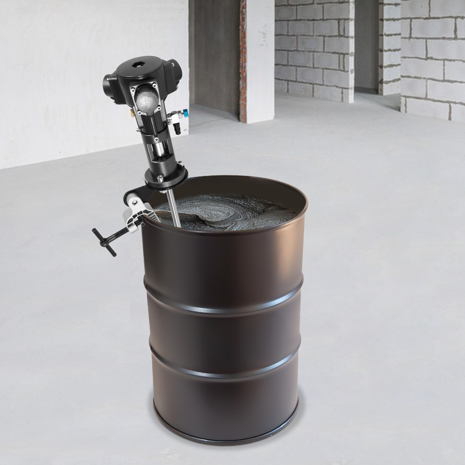 空気圧ミキサー 50 ガロン ステンレス鋼コンクリートバレルミキサー、建設用 1/2 HP 空気動力セメント石膏モルタルミキサー