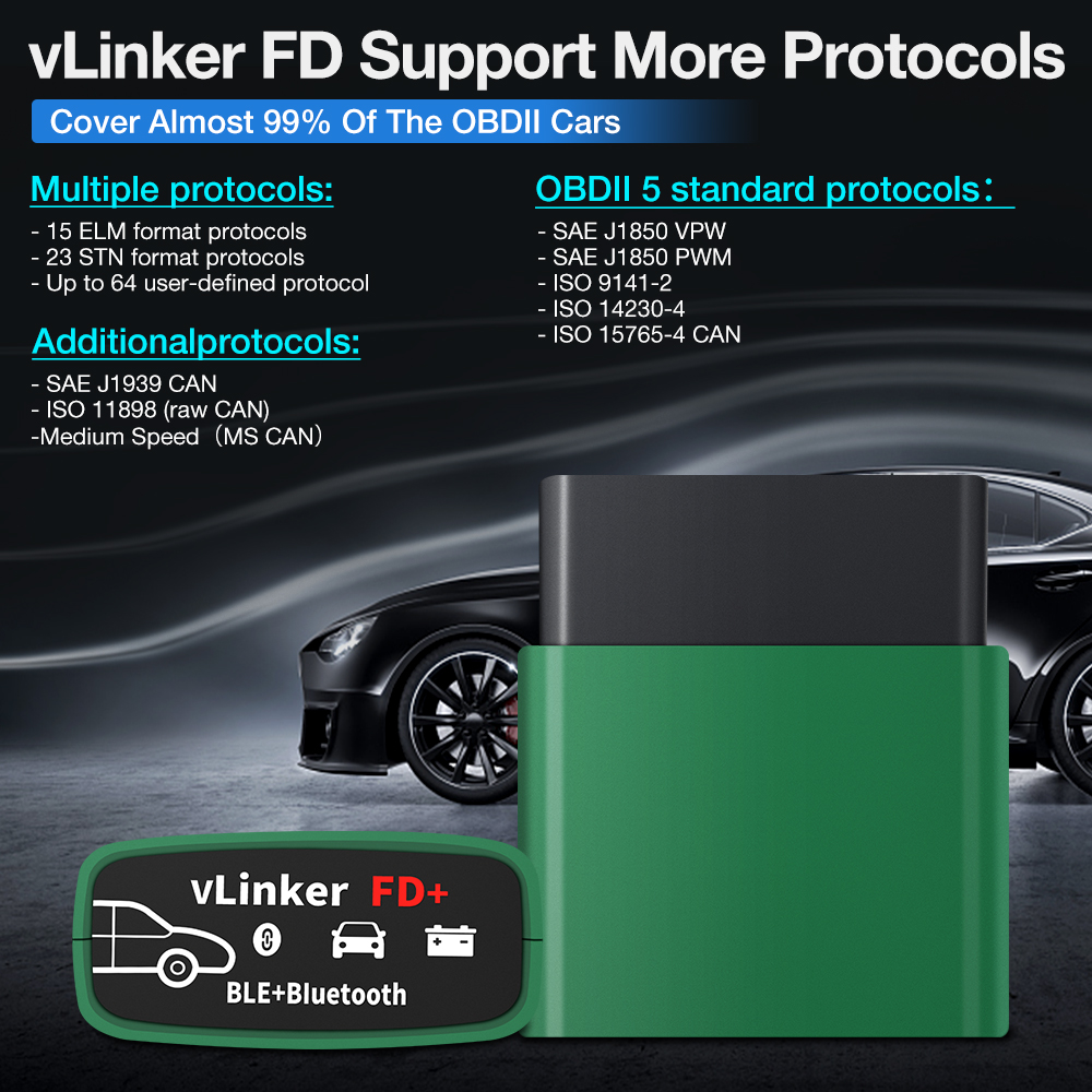 Vgate VLinker FD BT4.0/FD BT3.0 V2.2 フォード Forscan OBD2 スキャナ車診断ツール自動スキャナ J2534 PK V1.5 ELM 327