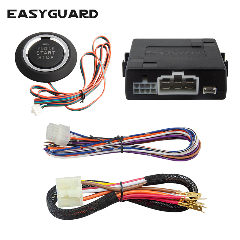 EASYGUARD オートシフト車用オートスターター付きユニバーサルプッシュボタンスタートシステム、キーレスエントリーシステムDC12Vで動作可能
