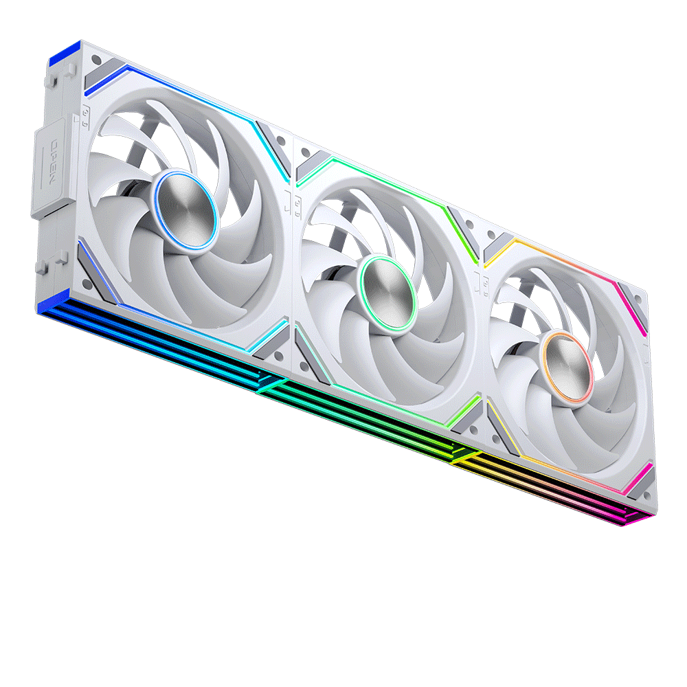 Jungle Leopard V2 SE 120mm リバースファン ARGB PWM PCケースファン 油圧ベアリング搭載 ホワイト スプライス可能 低騒音