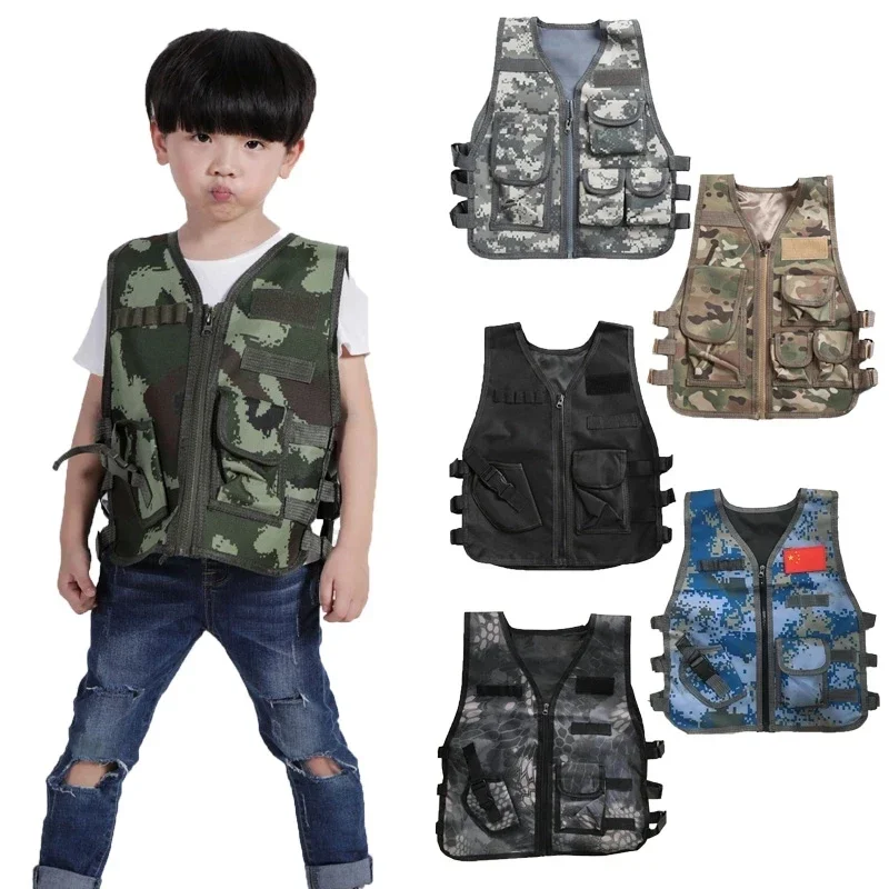 狩猟子供迷彩狩猟服少年ハイキング装備子供タクティカルベストコスプレ衣装エアガン狙撃制服