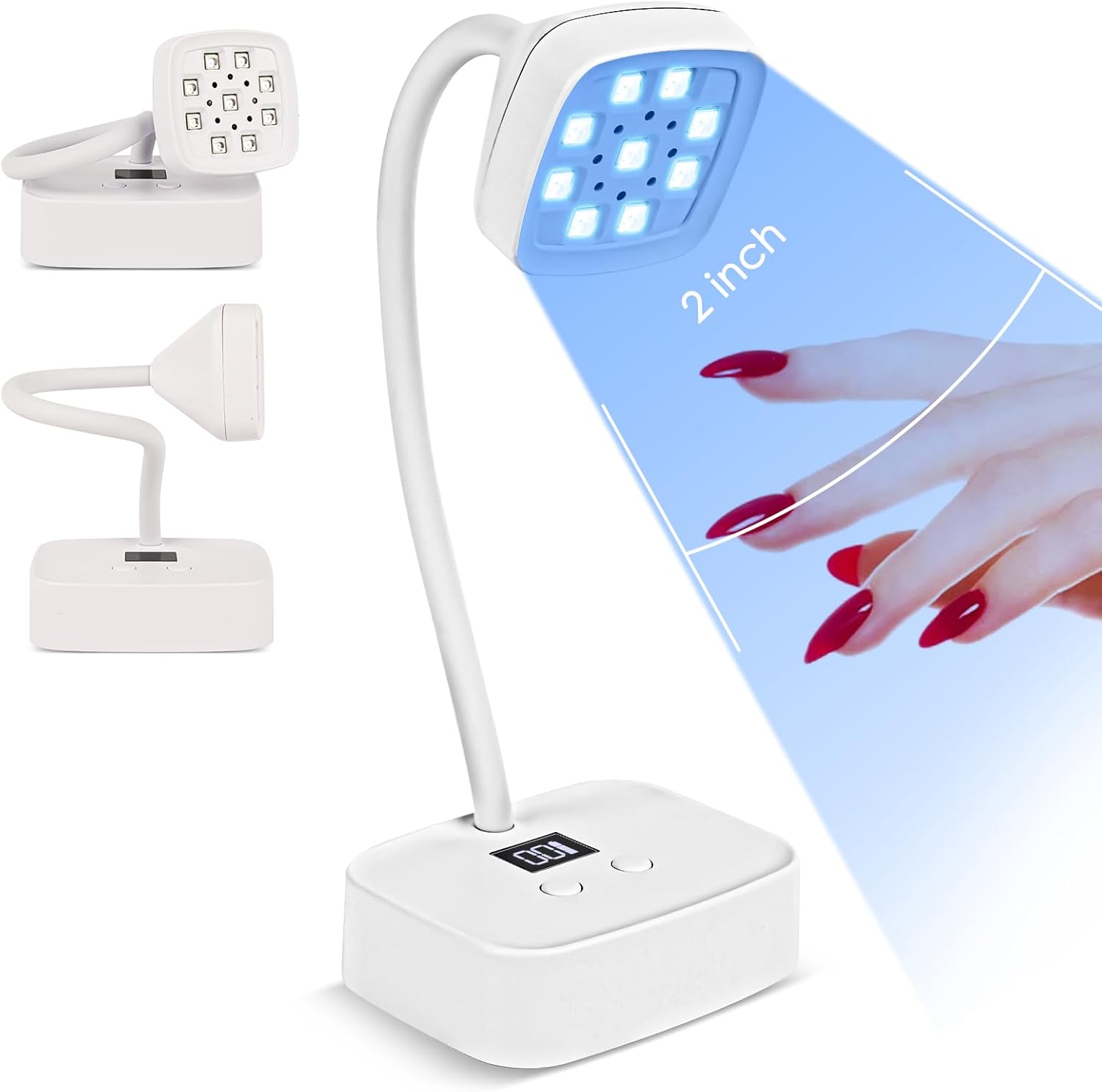 ワイヤレスネイルランプ LED UV ネイルドライヤー充電式自動感知タッチコントロール速乾性ネイルライト 360 ° 曲げ可能なテーブルランプ
