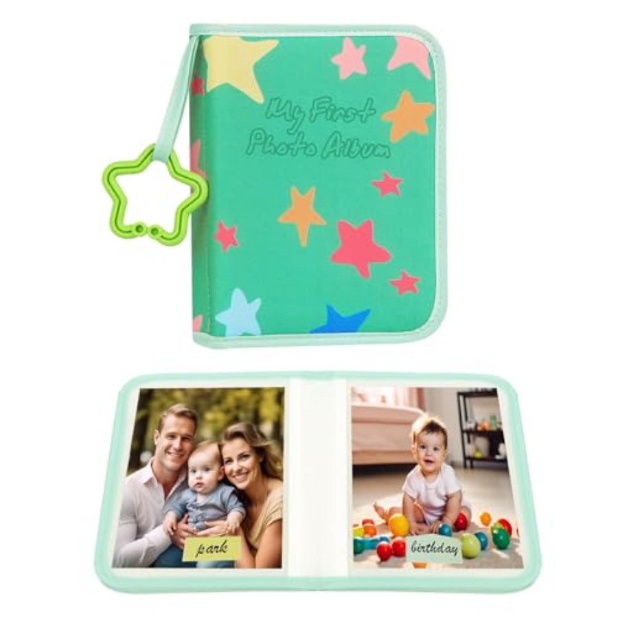 Baby's My First 赤ちゃん用フォトアルバム 4x6 写真 21 枚入り、ベビーフォトアルバム 柔らかい布製ファミリーブック、My First ファミリーアルバム 4x 用