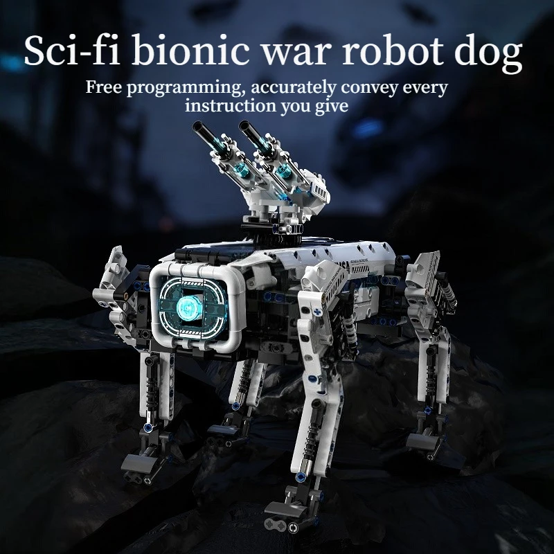 1163 個リモートコントロールバイオニックロボット犬ビルディングブロック STEM プログラマブル SF おもちゃギフト子供のため