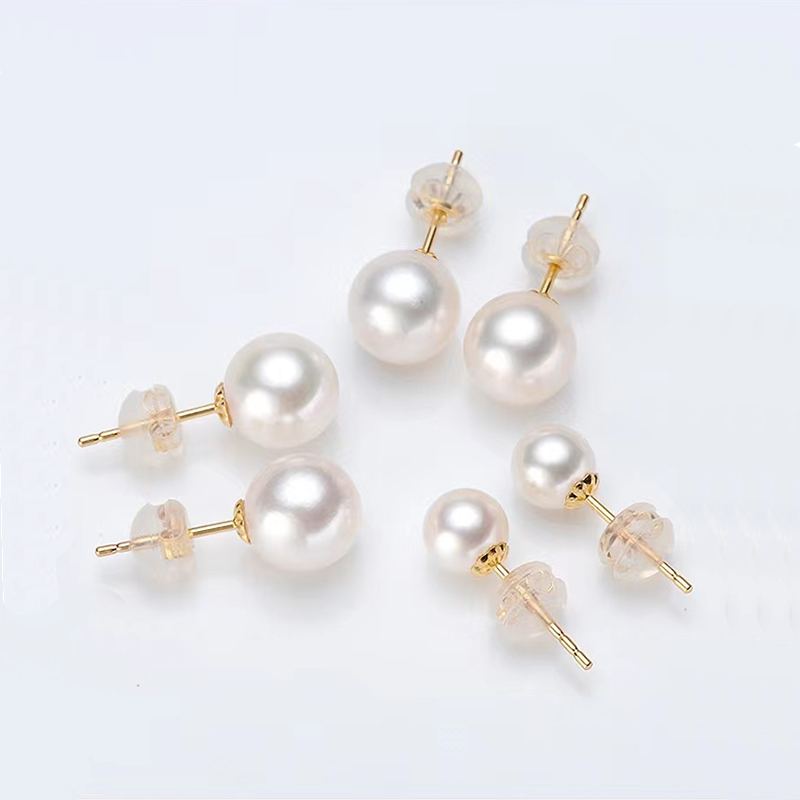 MIQIAO リアル 18 K ゴールドイヤリング女性のための純粋な AU750 天然淡水真珠のイヤリングシンプルファッショナブルなファインジュエリーギフト