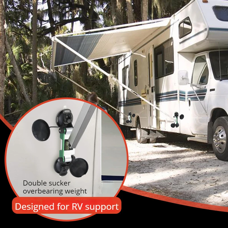 RV 吸盤キャンピングカーキャラバンオーニングフットホルダーブラケットオーニングサポートゴム吸盤ベース取付ブラケットキャンピングカートレーラー
