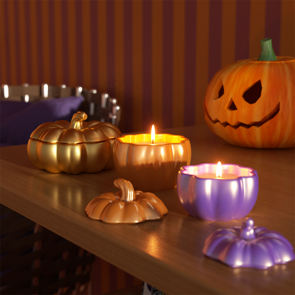 ニコールキャンドルジャーハロウィンコンクリートシリコーン型 DIY フラットカボチャ金型ジェスモナイトセメントハロウィン家の装飾