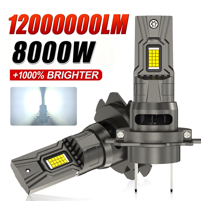 H4 H7 LED Canbus ライト 1:1 ミニサイズ H1 車のヘッドライトファン付き超高輝度ワイヤレスターボフォグ電球 6000K 自動車ランプ