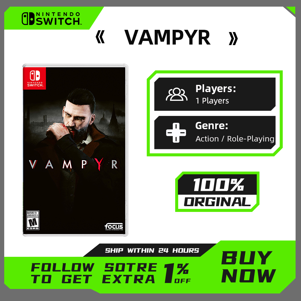 Vampyr - Nintendo Switch ゲーム セール 100% オリジナル ゲーム カートリッジ 物理カード サポート テレビ テーブルトップ ハンドヘルド プレイ