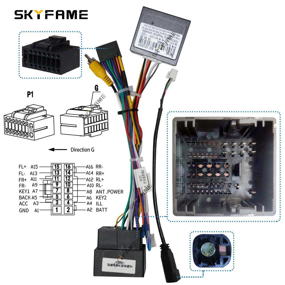 SKYFAME 16Pin 車の配線ハーネスアダプタ Canbus ボックスデコーダシトロエン C3 C5 DS6 エキスパート 3 プジョー 208 308 4008 508 Jumpy 3
