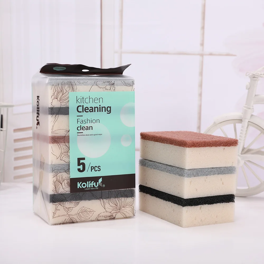 5pc 食器洗いスポンジキッチンナノエメリーマジッククリーンラブポット錆焦点汚れスポンジ除去キットクリーニングブラシスポンジ