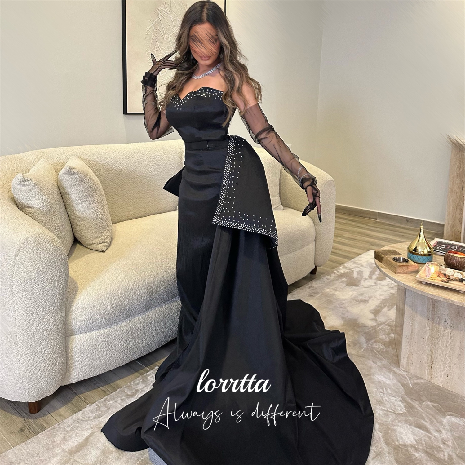 Lorrtta Customized Party Dress Prom Dresses Luxury Dubai Evening Dress Woman Grace Glitter Decoration Dresses فساتين سهرات